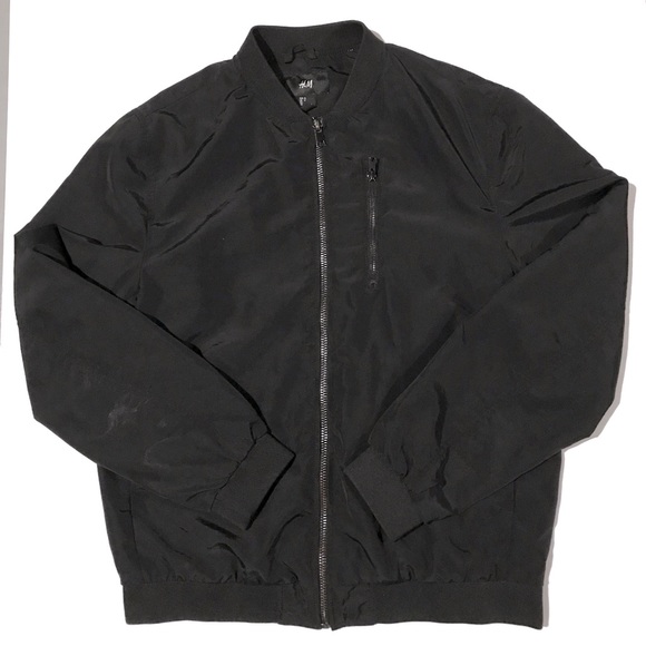 H&M All Black Loose Fit Bomber Jacket - Picture 1 of 5